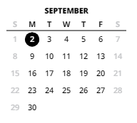 District School Academic Calendar for School Of Science & Technology for September 2024