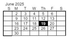 District School Academic Calendar for Bertha Barber Elementary Sch for June 2025