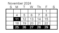 District School Academic Calendar for Bertha Barber Elementary Sch for November 2024