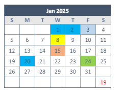 District School Academic Calendar for Podermas for January 2025