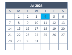 District School Academic Calendar for Podermas for July 2024