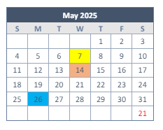District School Academic Calendar for Podermas for May 2025