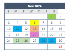 District School Academic Calendar for Podermas for November 2024