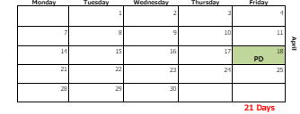 District School Academic Calendar for R.E. Baker Elementary School for April 2025