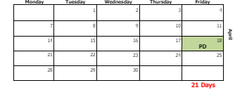 District School Academic Calendar for Thomas Jefferson ELEM. School for April 2025