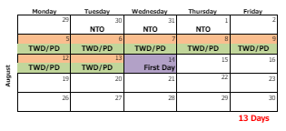 District School Academic Calendar for Thomas Jefferson ELEM. School for August 2024