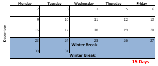 District School Academic Calendar for Mary Mae Jones ELEM. School for December 2024