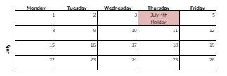 District School Academic Calendar for R.E. Baker Elementary School for July 2024