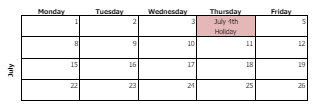 District School Academic Calendar for Mary Mae Jones ELEM. School for July 2024