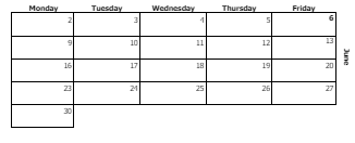 District School Academic Calendar for R.E. Baker Elementary School for June 2025
