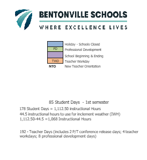 District School Academic Calendar Legend for Thomas Jefferson ELEM. School