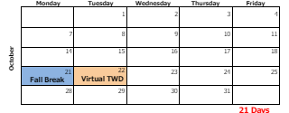 District School Academic Calendar for R.E. Baker Elementary School for October 2024