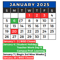 District School Academic Calendar for Richland Elementary for January 2025