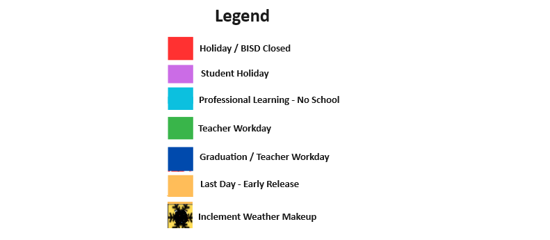 District School Academic Calendar Key for North Ridge Elementary