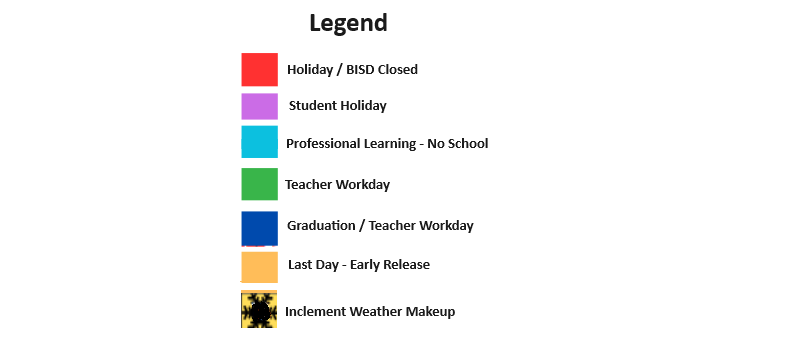 District School Academic Calendar Key for South Birdville Elementary