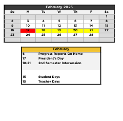 District School Academic Calendar for Epic School for February 2025