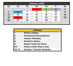 District School Academic Calendar for Epic School for January 2025