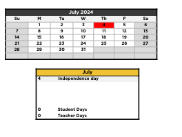 District School Academic Calendar for Whatley Elementary School for July 2024