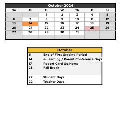 District School Academic Calendar for Hemphill Elementary School for October 2024