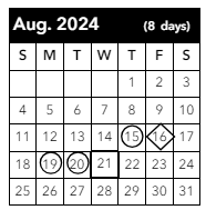 District School Academic Calendar for Horizon Middle School for August 2024