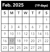 District School Academic Calendar for Horizon Middle School for February 2025