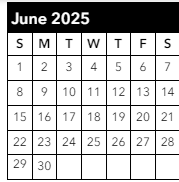 District School Academic Calendar for Horizon Middle School for June 2025