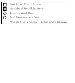 District School Academic Calendar Legend for Horizon Middle School