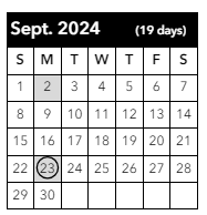 District School Academic Calendar for Horizon Middle School for September 2024