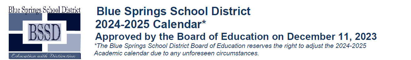 District School Academic Calendar for Saeger Middle