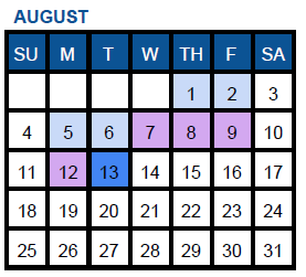 District School Academic Calendar for Cedar Hills Elementary for August 2024