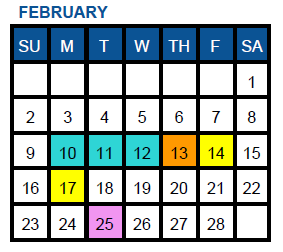 District School Academic Calendar for Cedar Hills Elementary for February 2025