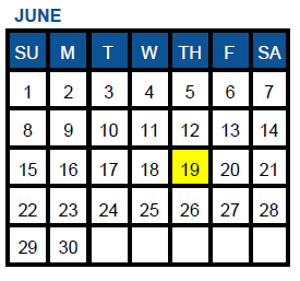 District School Academic Calendar for Cedar Hills Elementary for June 2025