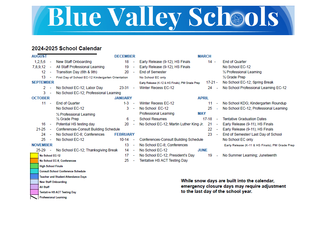 District School Academic Calendar Key for Cedar Hills Elementary