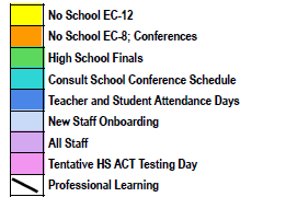 District School Academic Calendar Legend for Cedar Hills Elementary