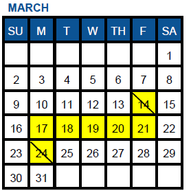 District School Academic Calendar for Cedar Hills Elementary for March 2025
