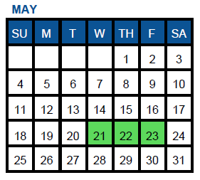 District School Academic Calendar for Cedar Hills Elementary for May 2025
