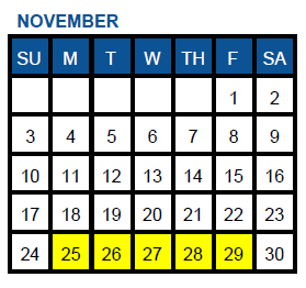 District School Academic Calendar for Cedar Hills Elementary for November 2024