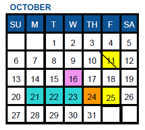 District School Academic Calendar for Cedar Hills Elementary for October 2024