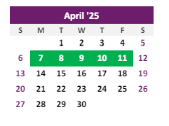 District School Academic Calendar for Burlington Elementary School for April 2025