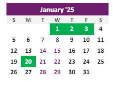 District School Academic Calendar for Burlington Elementary School for January 2025