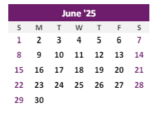District School Academic Calendar for Burlington Elementary School for June 2025