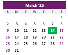 District School Academic Calendar for Burlington Elementary School for March 2025