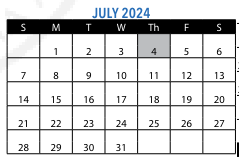 District School Academic Calendar for Umana/barnes Middle for July 2024