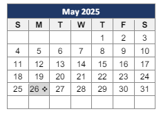 District School Academic Calendar for Clarence R Edwards Middle for May 2025