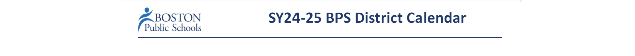 District School Academic Calendar for Boston Latin Academy