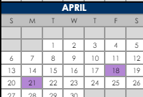 District School Academic Calendar for Louisville Middle School for April 2025