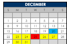 District School Academic Calendar for Broomfield High School for December 2024