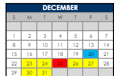 District School Academic Calendar for Columbine Elementary School for December 2024