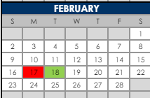 District School Academic Calendar for New Vista High School for February 2025