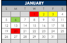 District School Academic Calendar for Nederland Elementary School for January 2025